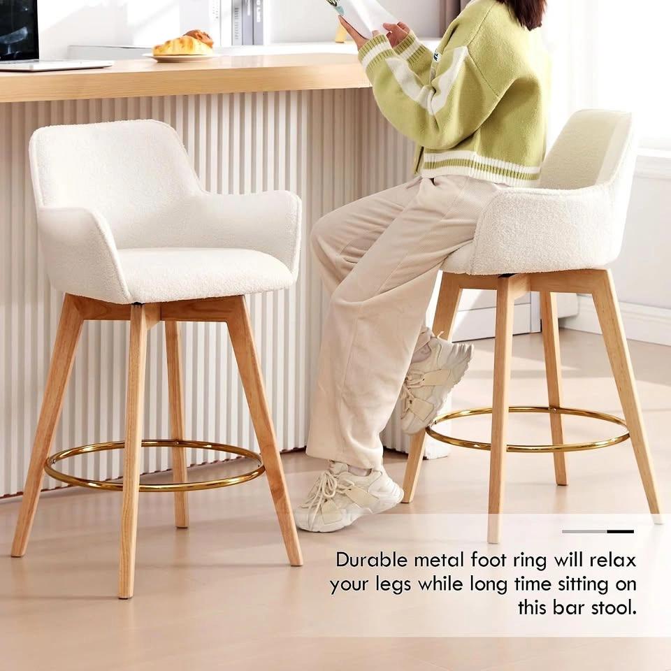 New ONEVOG Swivel Counter Height Bar Stools, Natural Wood