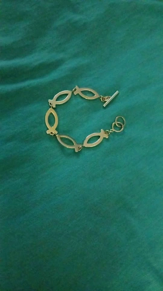Small sized Jesus fish silver plated bracelet - photo 2