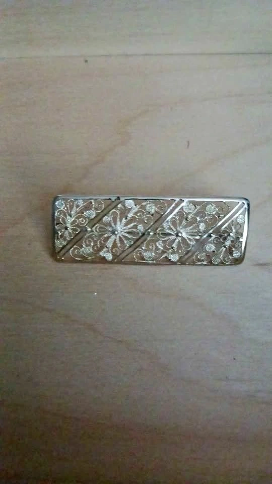 Rectangular filigree Brooch Silver 835