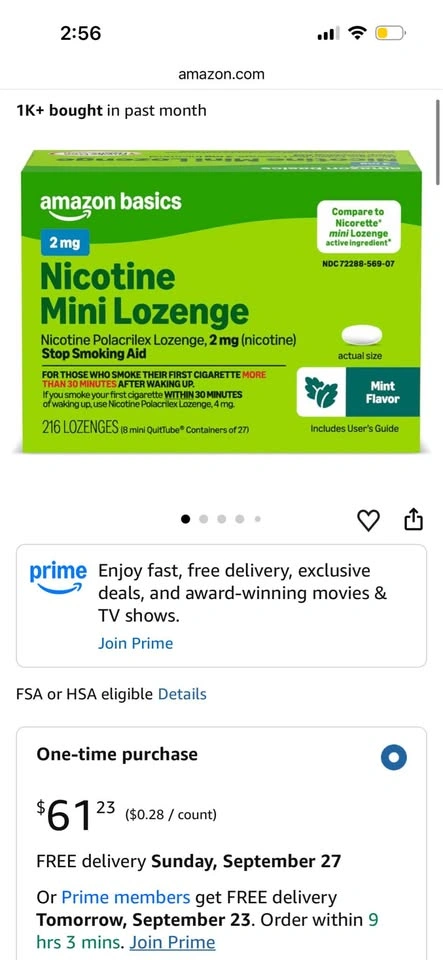 Amazon Basic Care Nicotine Lozenge 2mg Mint Flavor 216 Count - photo 4