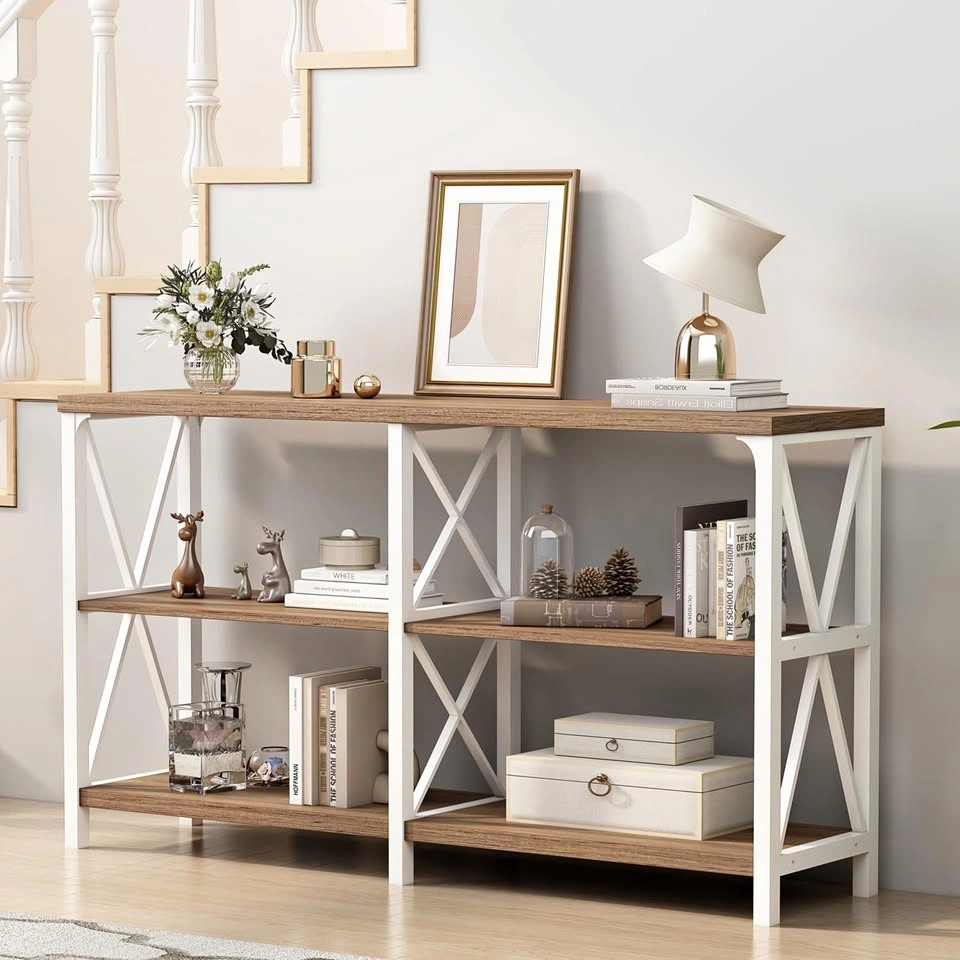 New Console Tables for Entryway, White and Rustic Oak, 47 in