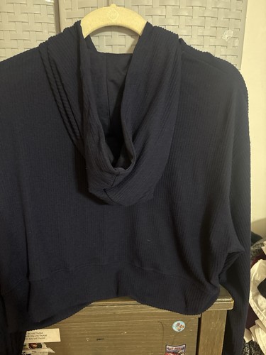Garage Eco Women's Navy Blue Pullover Hoodie M Stretch Logo Knit - photo 3