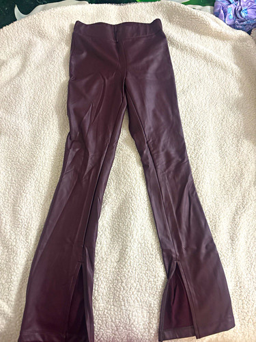 A New Day Women’s Burgundy Faux Leather Flared Pants XS