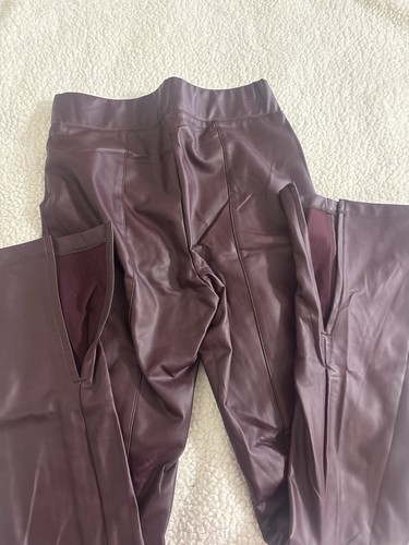 A New Day Women’s Burgundy Faux Leather Flared Pants XS - photo 2