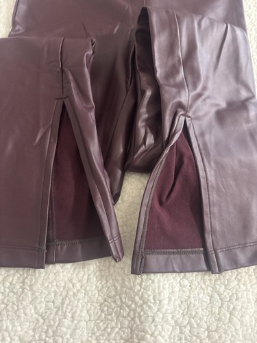 A New Day Women’s Burgundy Faux Leather Flared Pants XS - photo 4
