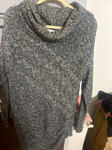 New York & Company Women's M Black/White Marled Knit Sweater