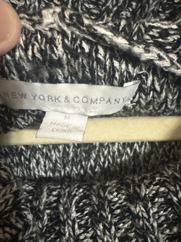 New York & Company Women's M Black/White Marled Knit Sweater - photo 3