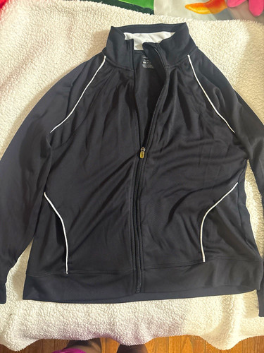 Champion Double Dry Women's Full Zip Track Jacket Black/White Kn