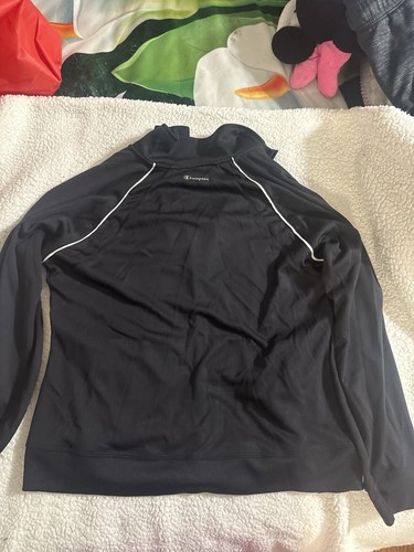 Champion Double Dry Women's Full Zip Track Jacket Black/White Kn - photo 3