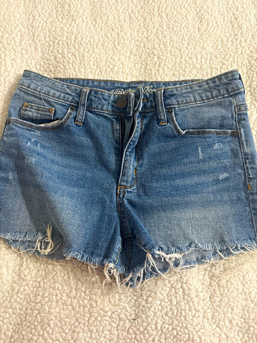 Universal Thread Womens Blue Denim Cut Off Shorts Frayed Hem Mid