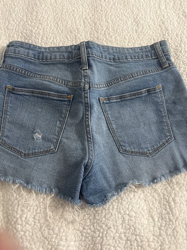 Universal Thread Womens Blue Denim Cut Off Shorts Frayed Hem Mid - photo 2