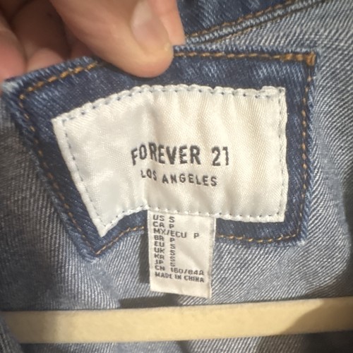 FOREVER 21 Women's Blue Jean Jacket S Short Regular Fit - photo 2