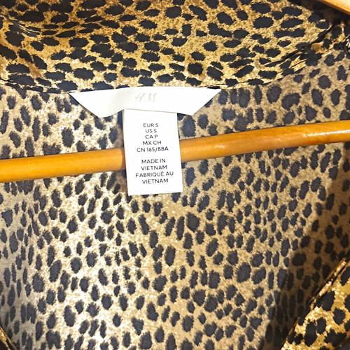 H&M Leopard Print Kimono Cardigan Open Front 3/4 Sleeve S