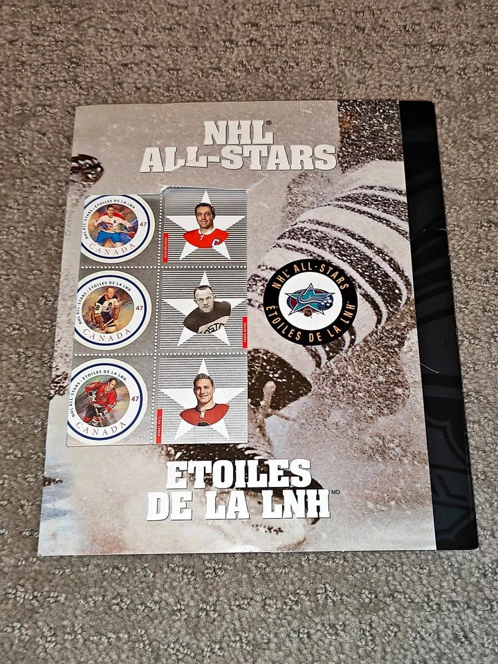 2001 Canada Post NHL All-Stars Souvenir Stamp Sheet & Folder