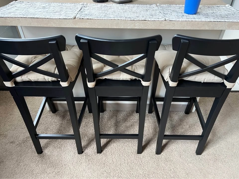 IKEA ROSENTORP Counter Height Bar Stool w/ MALINDA Cushion - photo 2