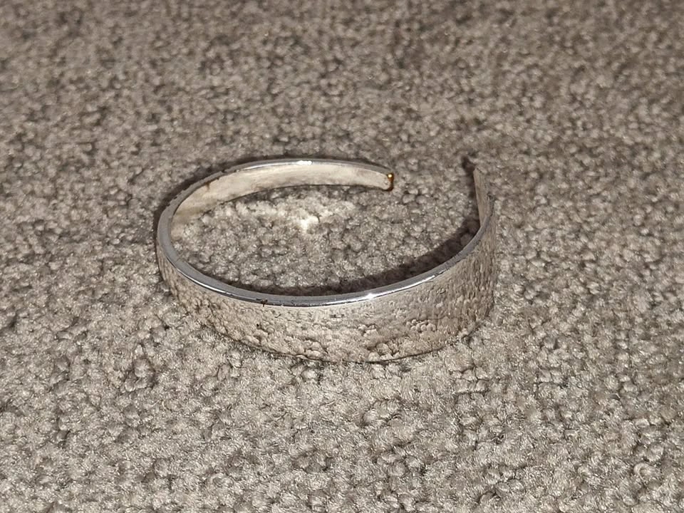 Minimalist Silver Glossy Open Bracelet - 2-1/4" - photo 2