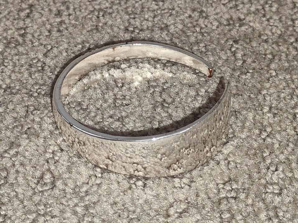 Minimalist Silver Glossy Open Bracelet - 2-1/4" - photo 3