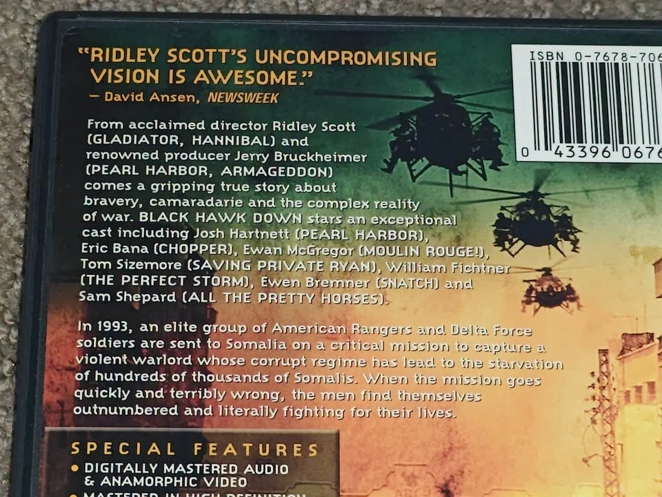 Black Hawk Down - War DVD Movie - photo 4