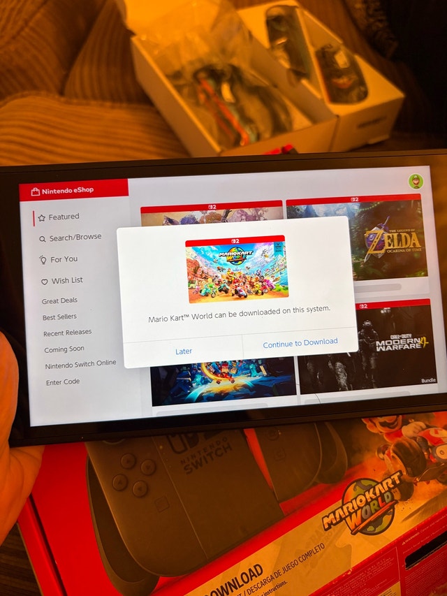 Nintendo Switch 2 with Mario game
