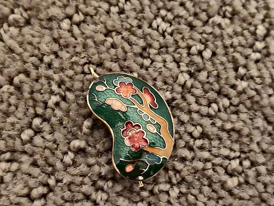 Vintage Cloisonne Bubble Pendant - Necklace Jewelry Charm - photo 2