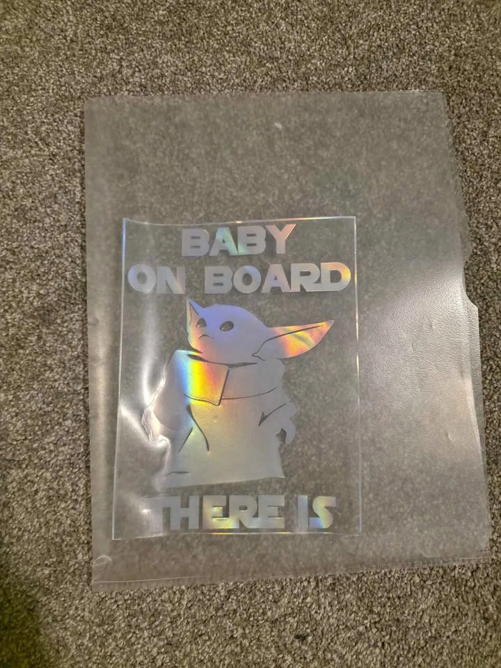 Star Wars Baby Yoda Holographic Car Decal