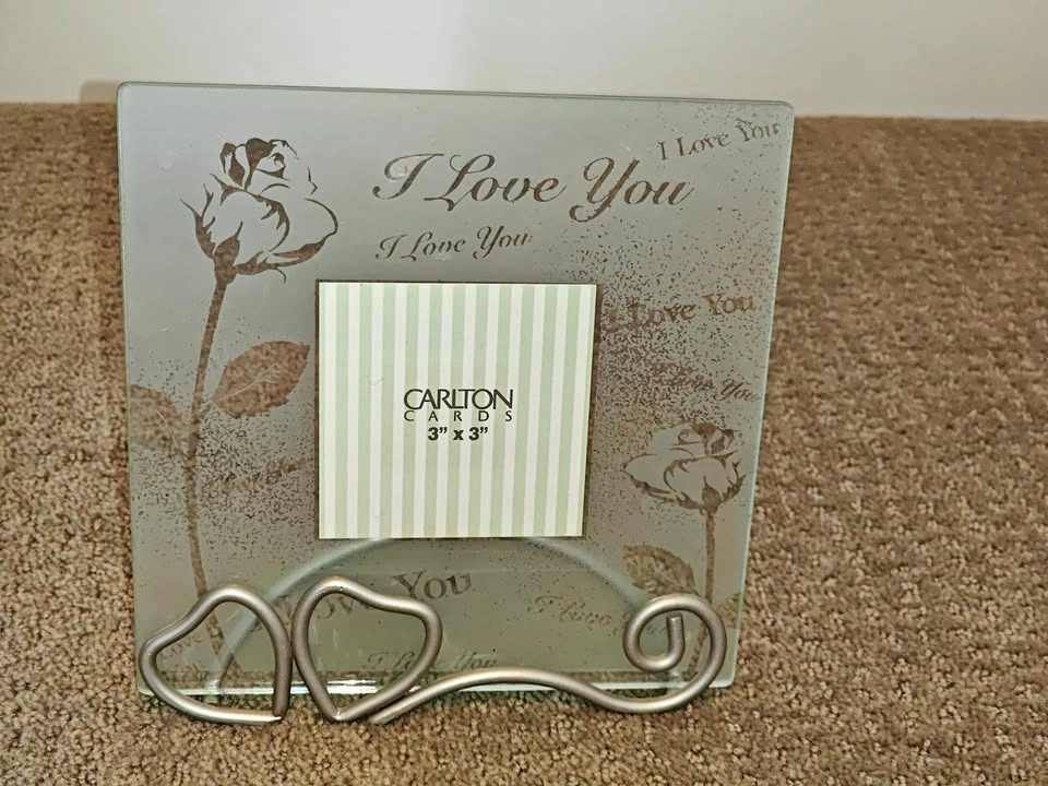 Carlton Cards I Love You Glass Photo Frame 7x7