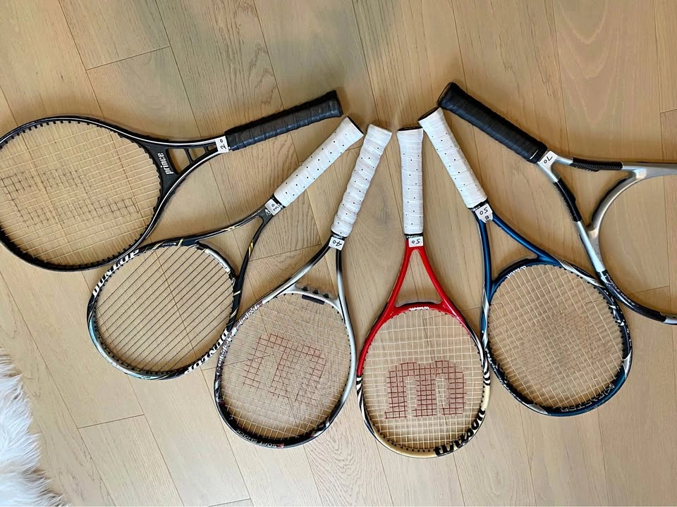 Wilson, Prince, and Dunlop Tennis Racquets
