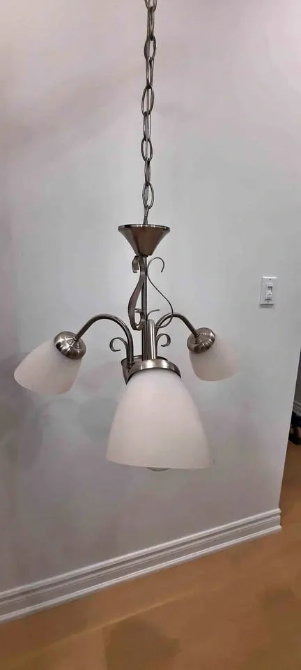 Brushed Nickel 3-Light Chandelier