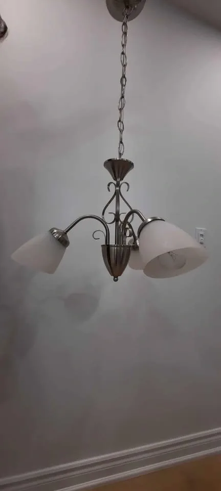 Brushed Nickel 3-Light Chandelier - photo 2