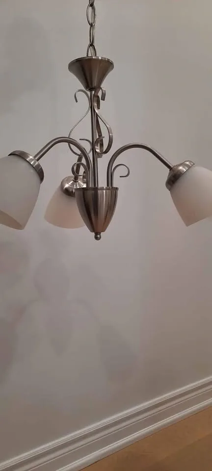 Brushed Nickel 3-Light Chandelier - photo 4