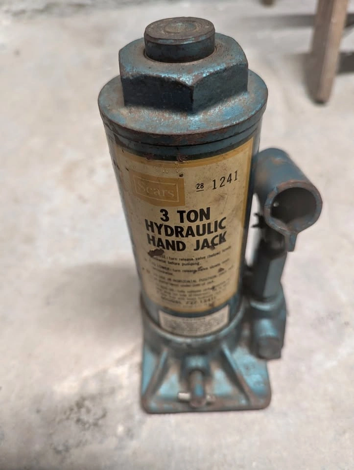 Vintage Sears 3-Ton Hydraulic Bottle Jack - Model 727.12411