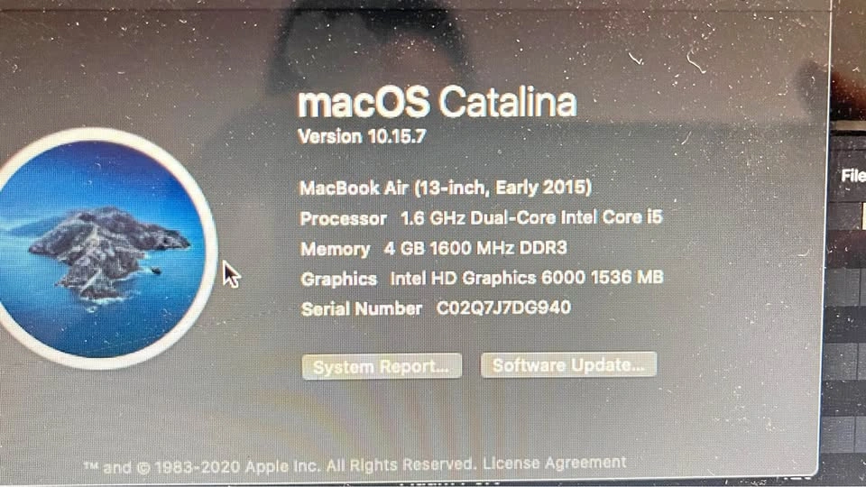 2015 Macbook Air 13 inch i5