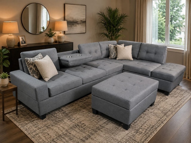 Sectional Sofa Large Reversible Chaise - photo 5