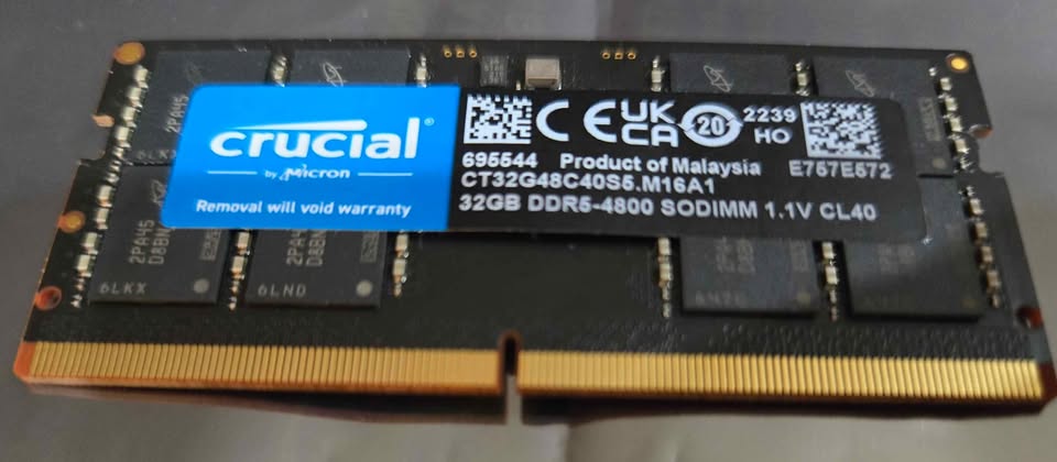 Crucial 32GB DDR5 RAM, 4800MHz SODIMM Laptop Memory - photo 2