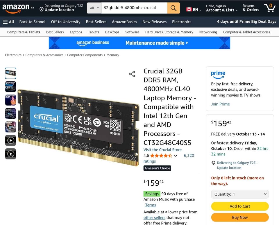 Crucial 32GB DDR5 RAM, 4800MHz SODIMM Laptop Memory - photo 4