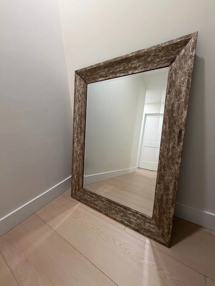 Large Textured Brown Floor Mirror - photo 2