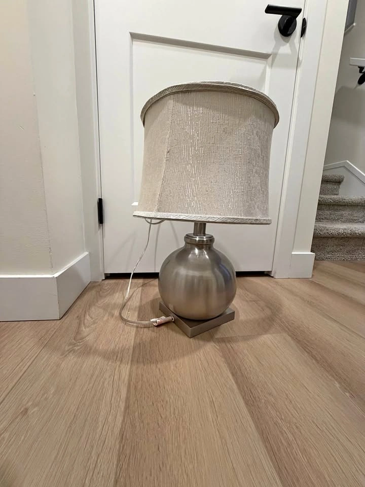 Brushed Nickel Table Lamp with Fabric Shade