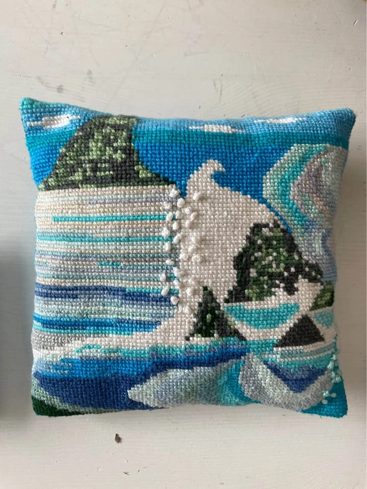 $10 all 3 pretty small needle point cushions - photo 2
