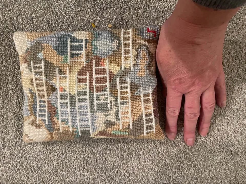 $10 all 3 pretty small needle point cushions - photo 4