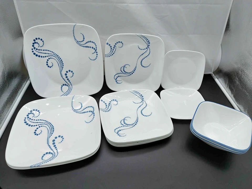 Corelle Whimsical Dots Set Of 15 Dinnerwear