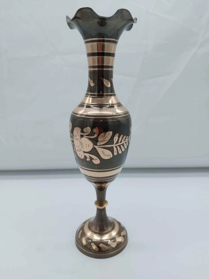Vintage Solid Brass Roughly 12 Inch Vase - photo 2