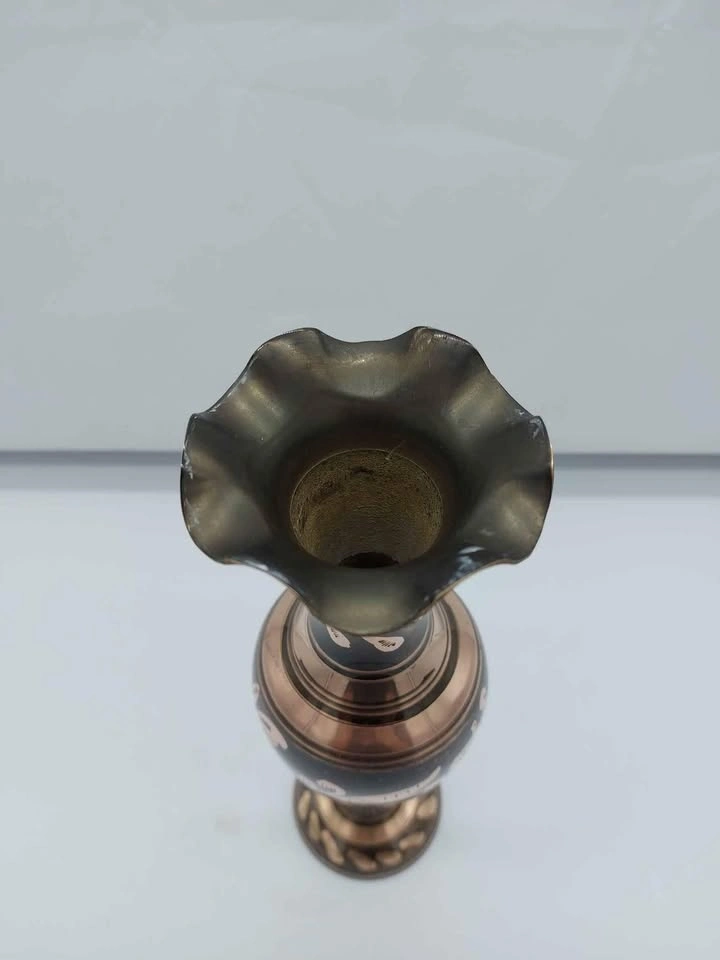 Vintage Solid Brass Roughly 12 Inch Vase - photo 4