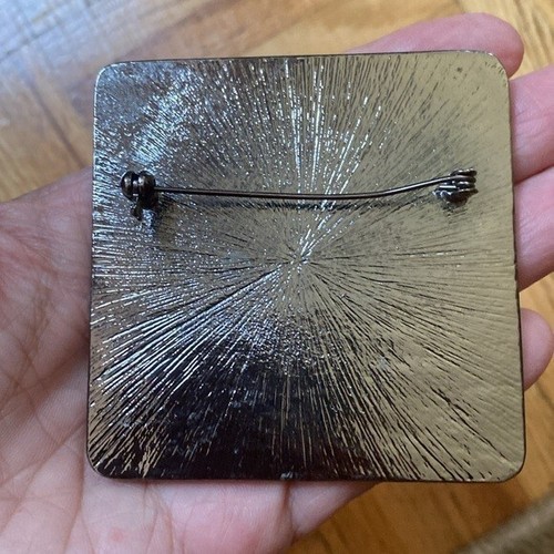 Large chunky modern square statement brooch pin - photo 5