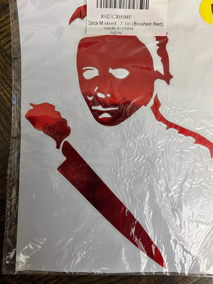 Michael Myers Masked Decal, Brushed Red, Halloween