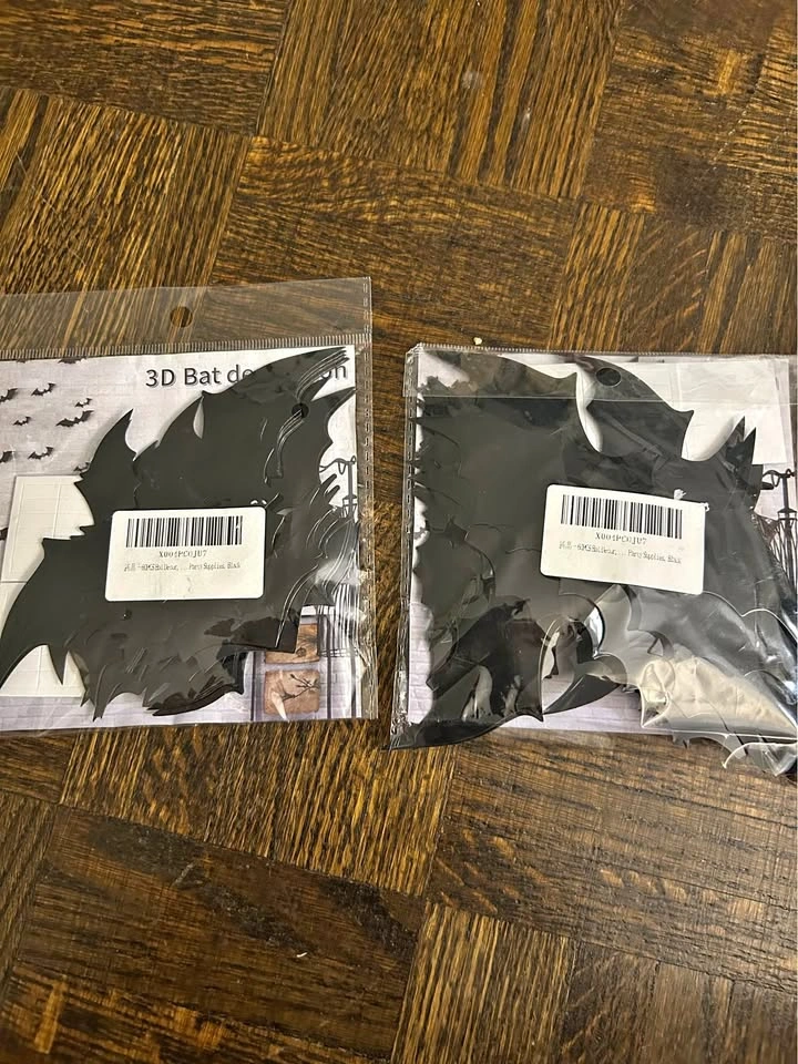 60PCS 3D Bat Decor halloween 2 bags