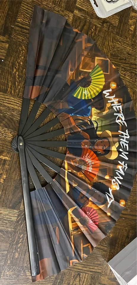 Large Graphic Folding Hand Fan