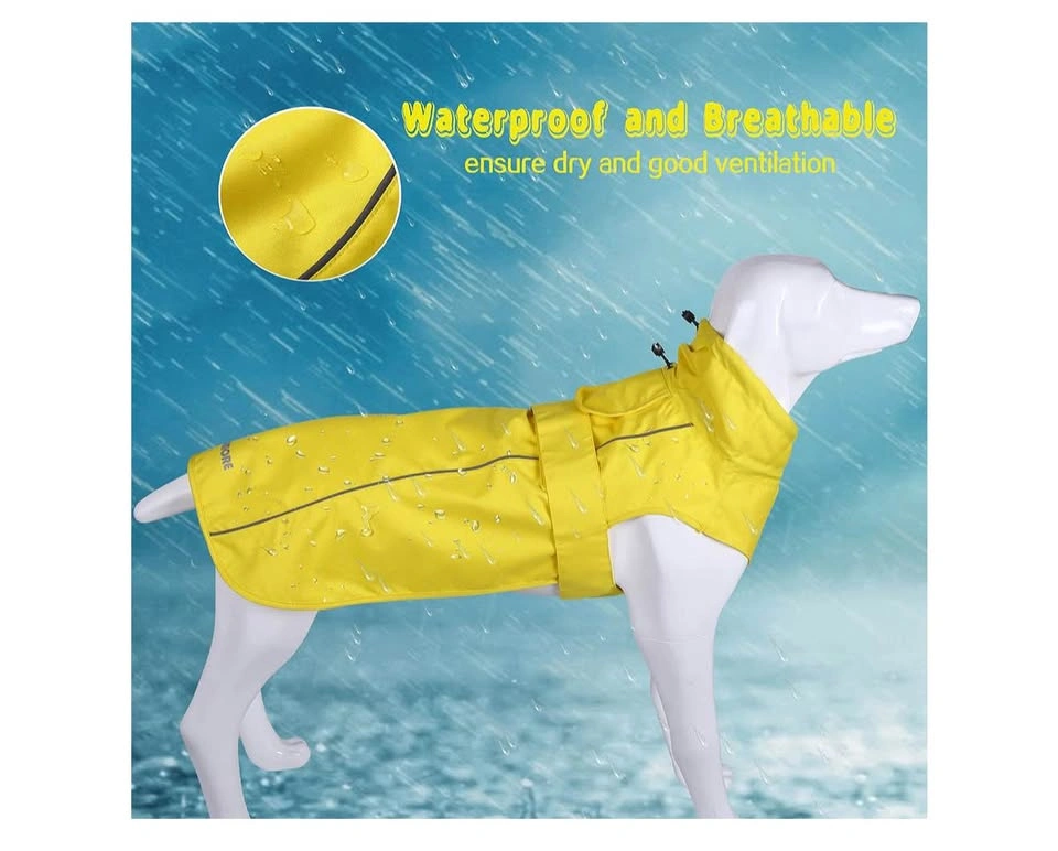 XL Waterproof Dog Raincoat – Yellow | Adjustable & Reflective - photo 2