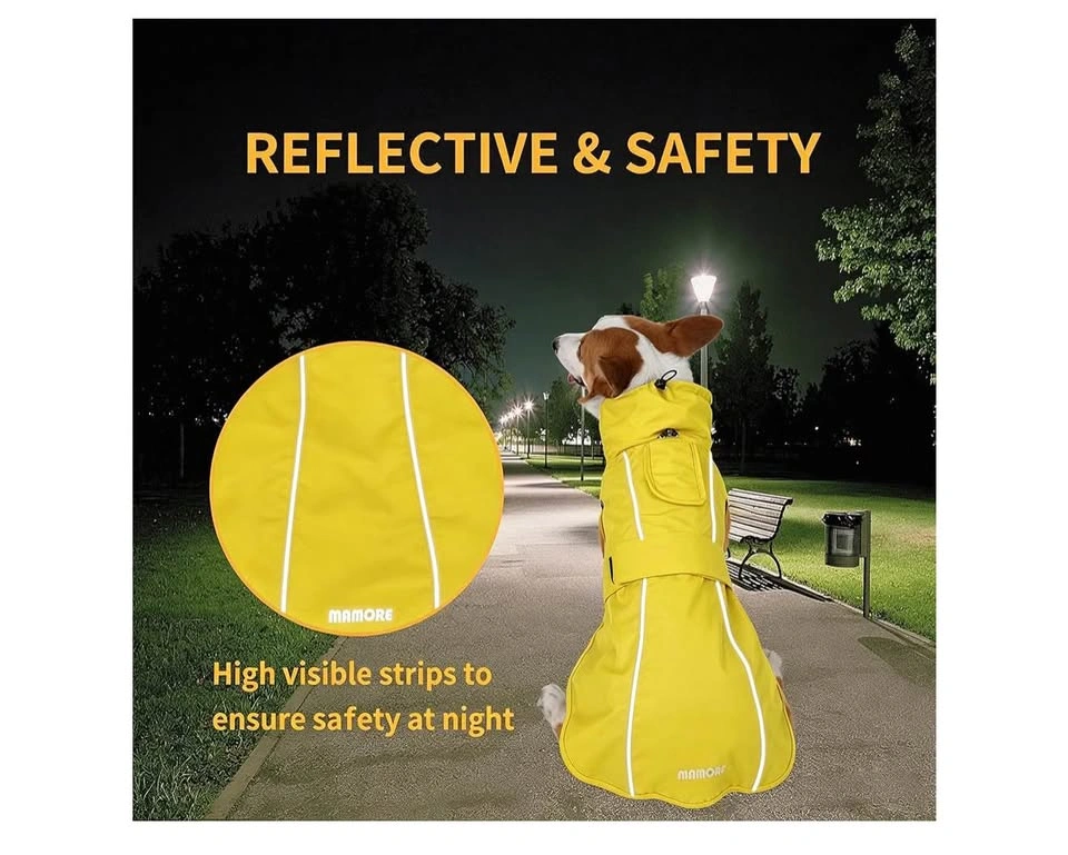XL Waterproof Dog Raincoat – Yellow | Adjustable & Reflective - photo 4
