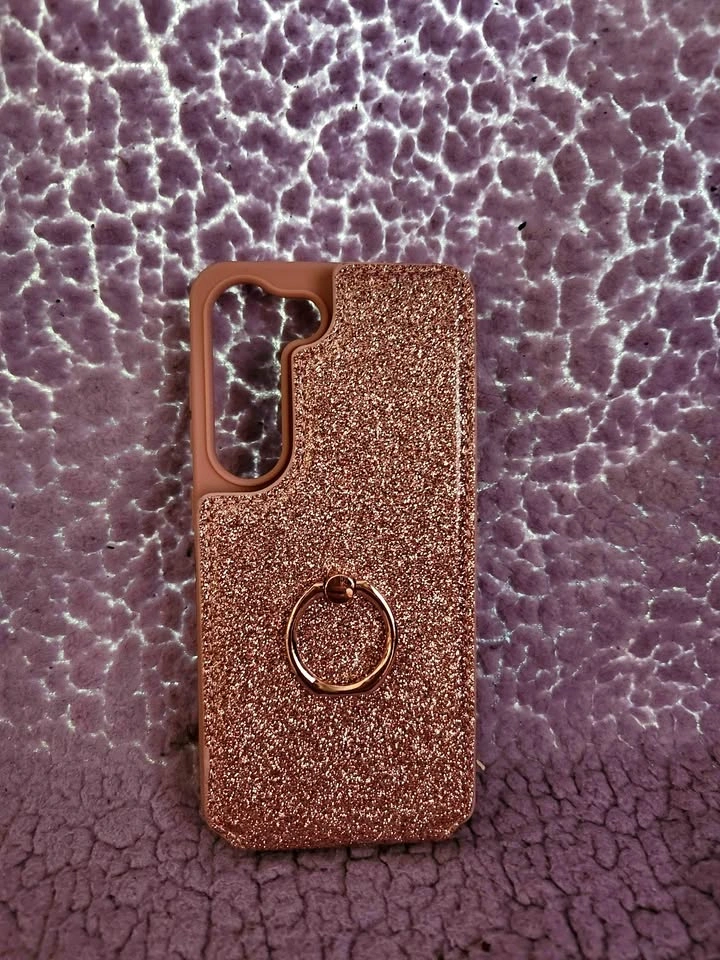 PINK Glitter Phone Case with Card Holder for Samsung S23