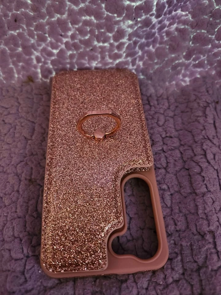 PINK Glitter Phone Case with Card Holder for Samsung S23 - photo 5